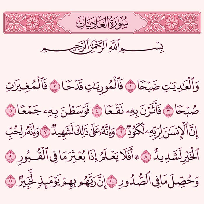 Surah Al Adiyat Transliteration