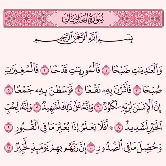 Surah Al Adiyat Transliteration And English Translation Moddakir