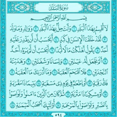 Surah Al Balad Transliteration And English Translation - Moddakir