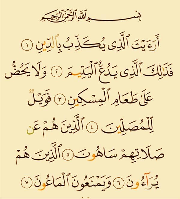 Surah Al Maun Transliteration