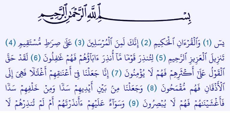 Surah Yaseen Transliteration